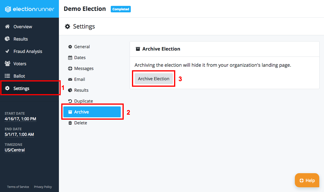 Election Settings - Results